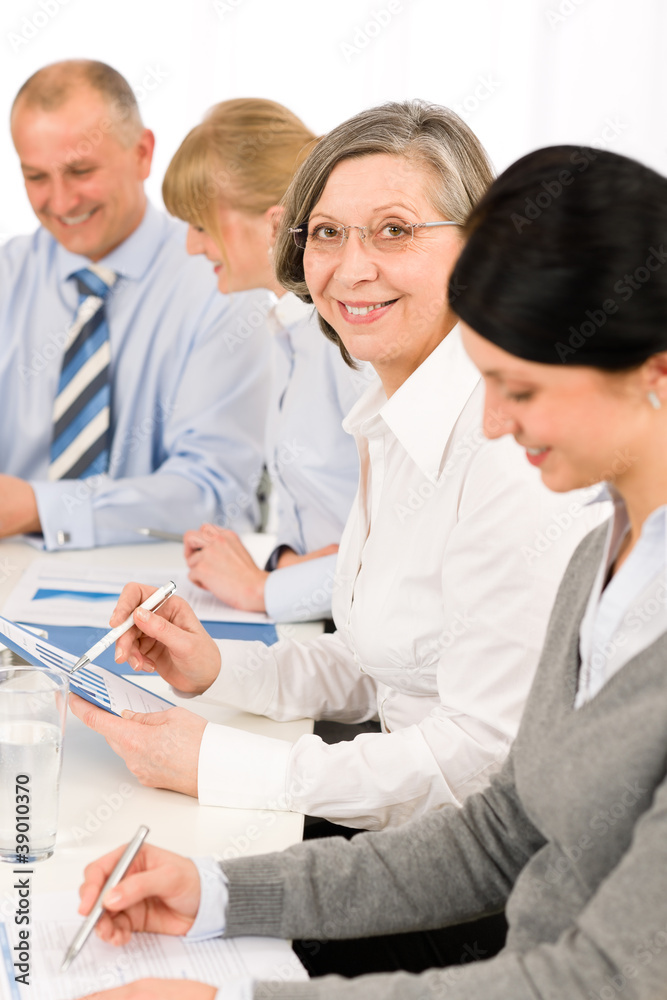 Business team meeting executive senior woman Business team meeting executive senior woman