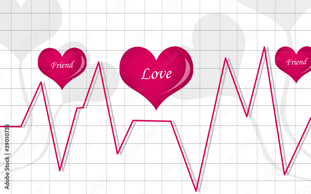 Pulls graph and love symbol Pulls graph and love symbol