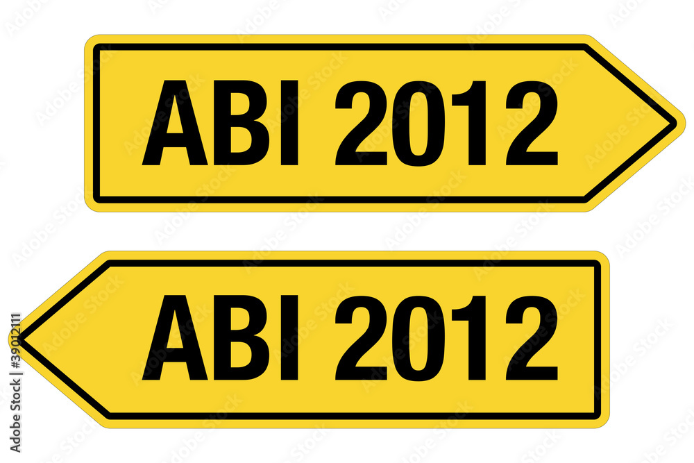 2 Pfeilschilder gelb ABI 2012 2 Pfeilschilder gelb ABI 2012