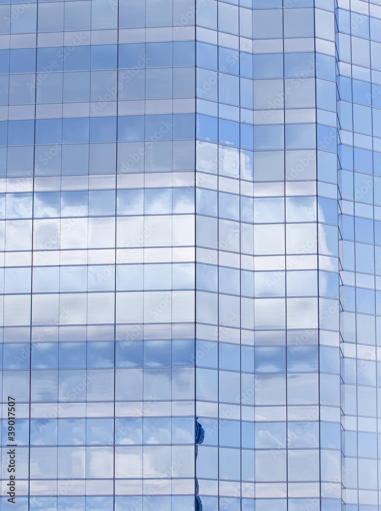 Blue Skies and White Clouds Reflected in Glass Office Blue Skies and White Clouds Reflected in Glass Office