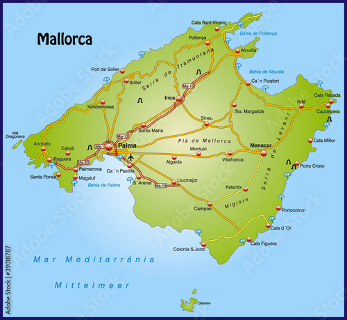 Landkarte von Mallorca