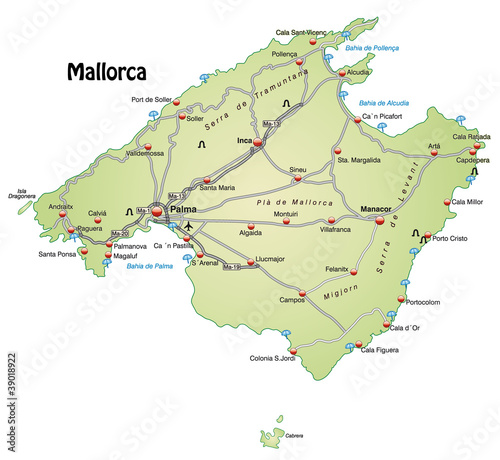 Landkarte von Mallorca