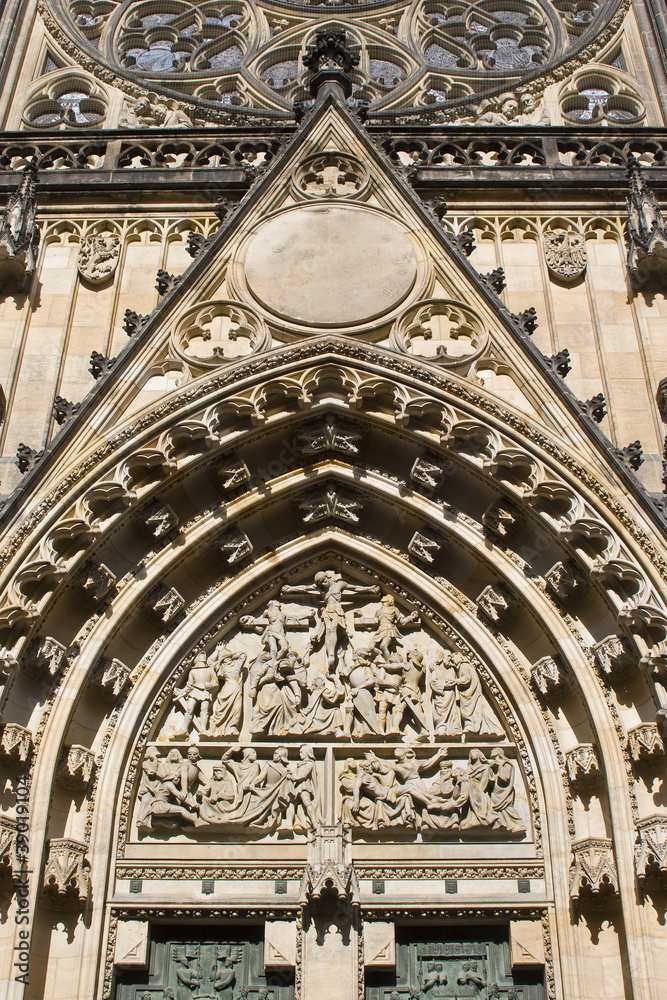 Pague - detail from south portal of St. Vitus cathedral
