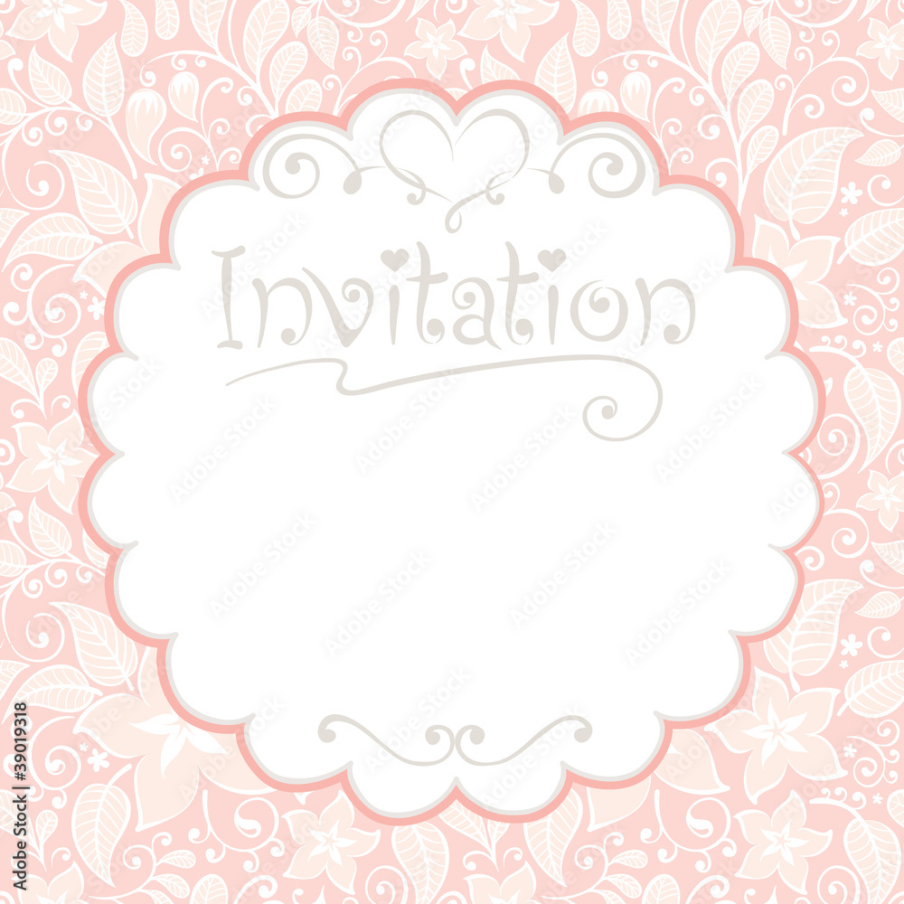 Floral card -- invitations