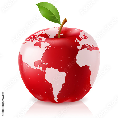 Red Apple World Map