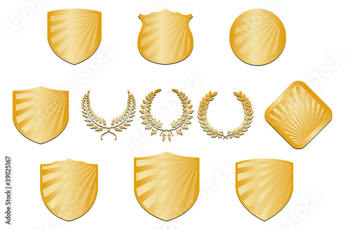 Collection of shields and wreaths