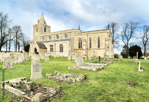 English village church and cemetery photo