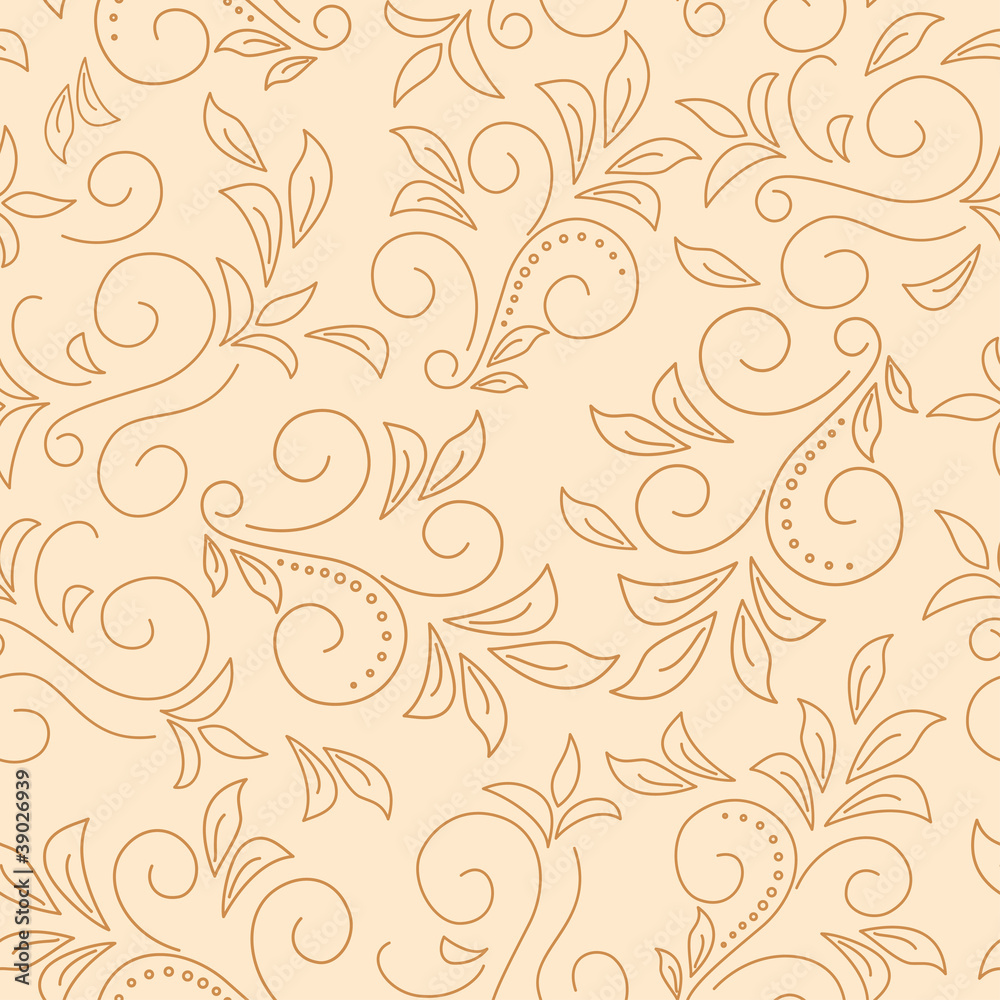 light beige seamless pattern with flora - vector light beige seamless pattern with flora - vector
