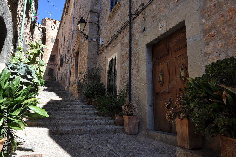 Gasse in Fornalutx, Mallorca
