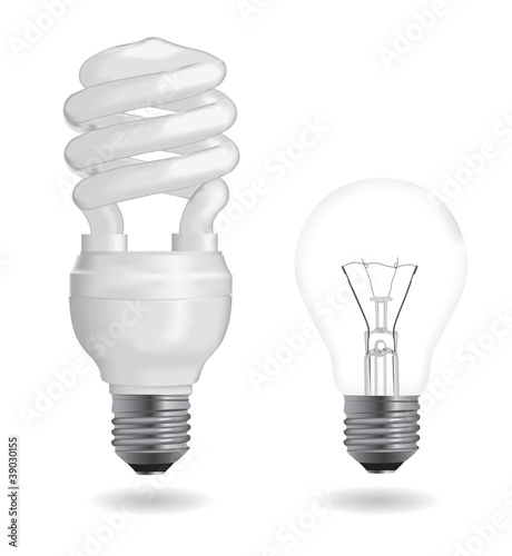 Incandescent and fluorescent light bulbs