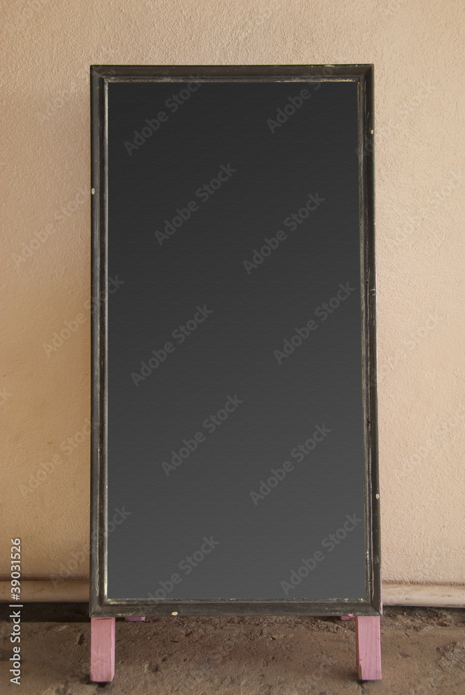 Fototapeta premium Blank menu on blackboard, free copy space