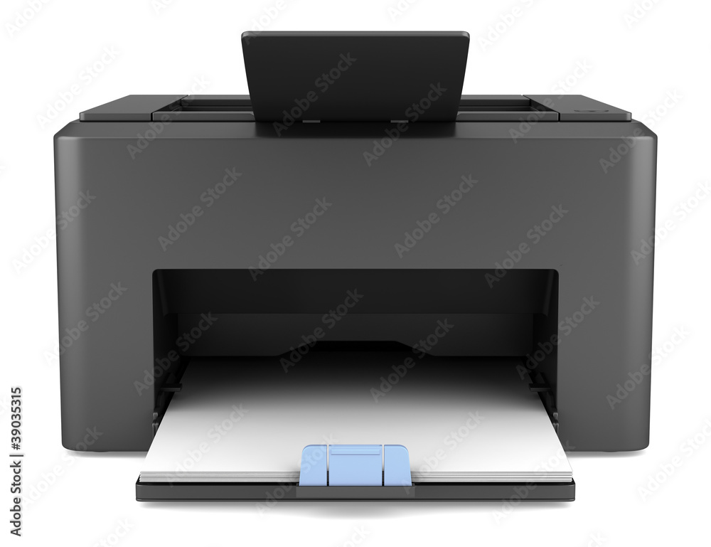 modern black laser printed isolated on white background modern black laser printed isolated on white background