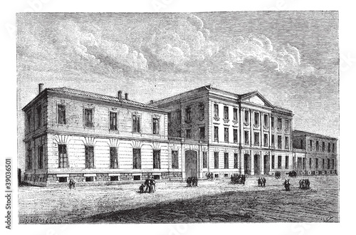 The college boys at Neuchatel. - Drawing of Lancelot, vintage en