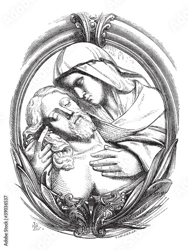 A pieta is the Hospice of Genoa, a medallion attribute Michelang