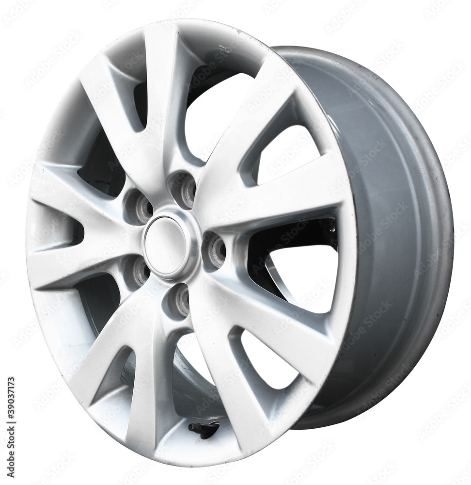car alloy wheel, isolated over white background car alloy wheel, isolated over white background
