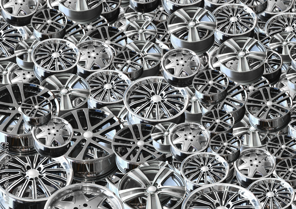 Fototapeta premium steel alloy car disks