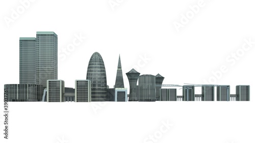 City Landscape Isolated on white background