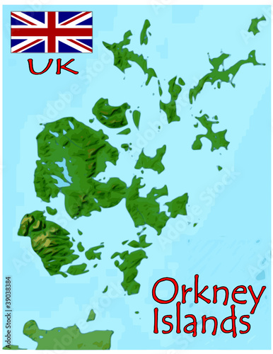 orkney islands uk europe map flag emblem