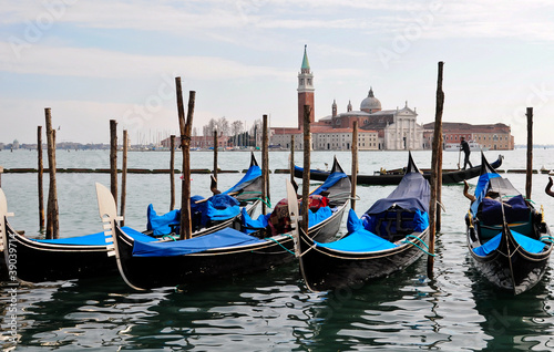 View of San Giorgio maggiore with gondolas © leehoung
