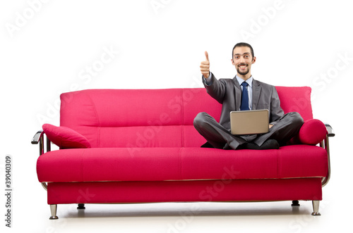 Man sitting in the sofa