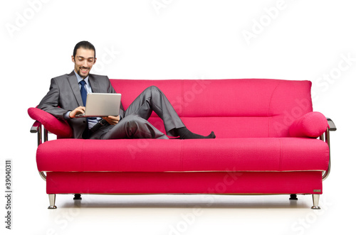 Man sitting in the sofa