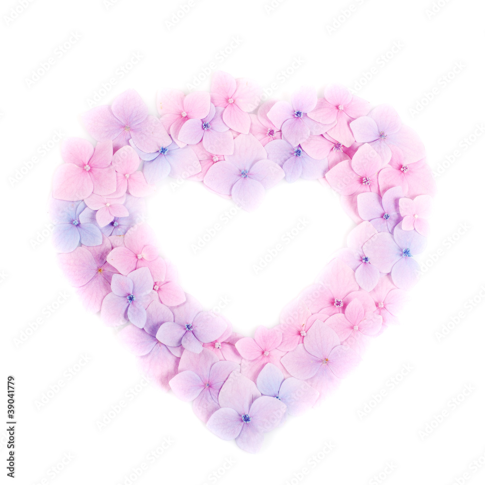 Pink flower heart