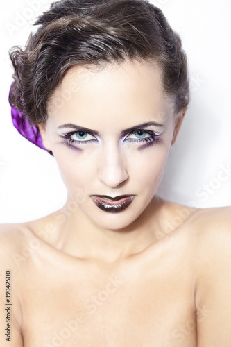 cosmetics and makeup fashion woman model purple makeup
