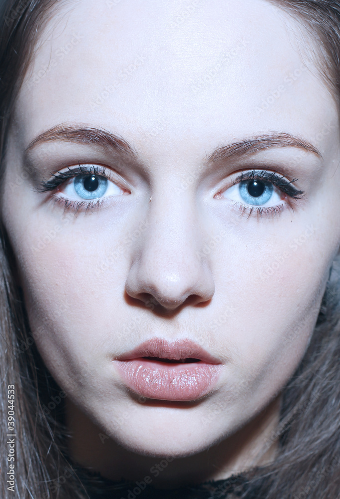 Close-up portrait of sexy caucasian young woman with beautiful b Close-up portrait of sexy caucasian young woman with beautiful b
