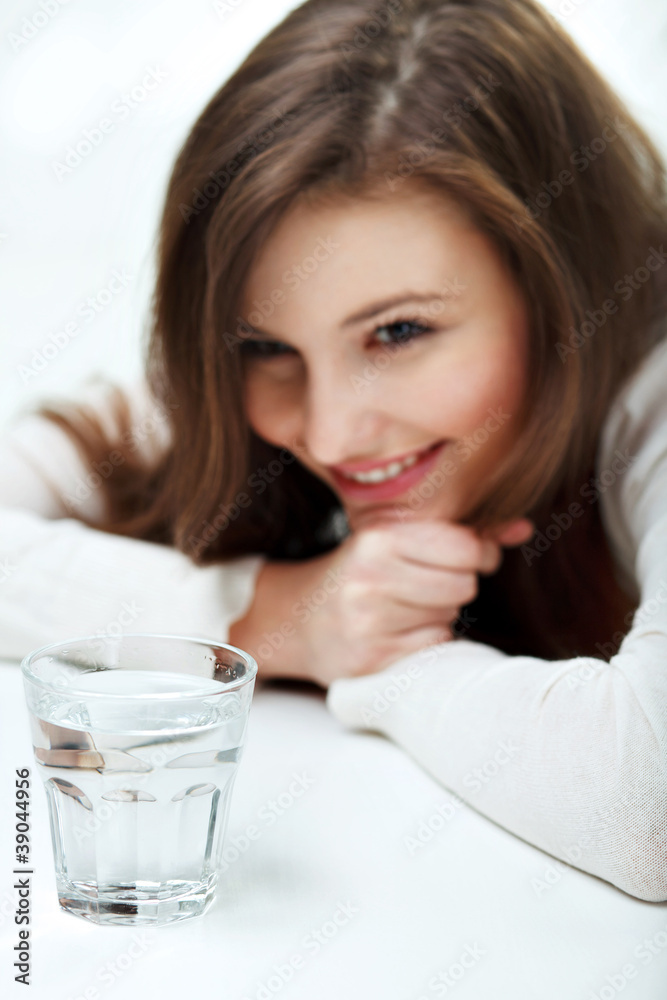 woman with glass of water woman with glass of water