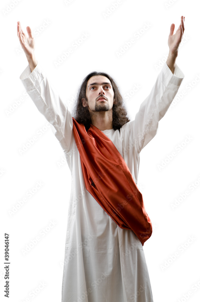 Jesus Christ personifacation isolated on the white Jesus Christ personifacation isolated on the white