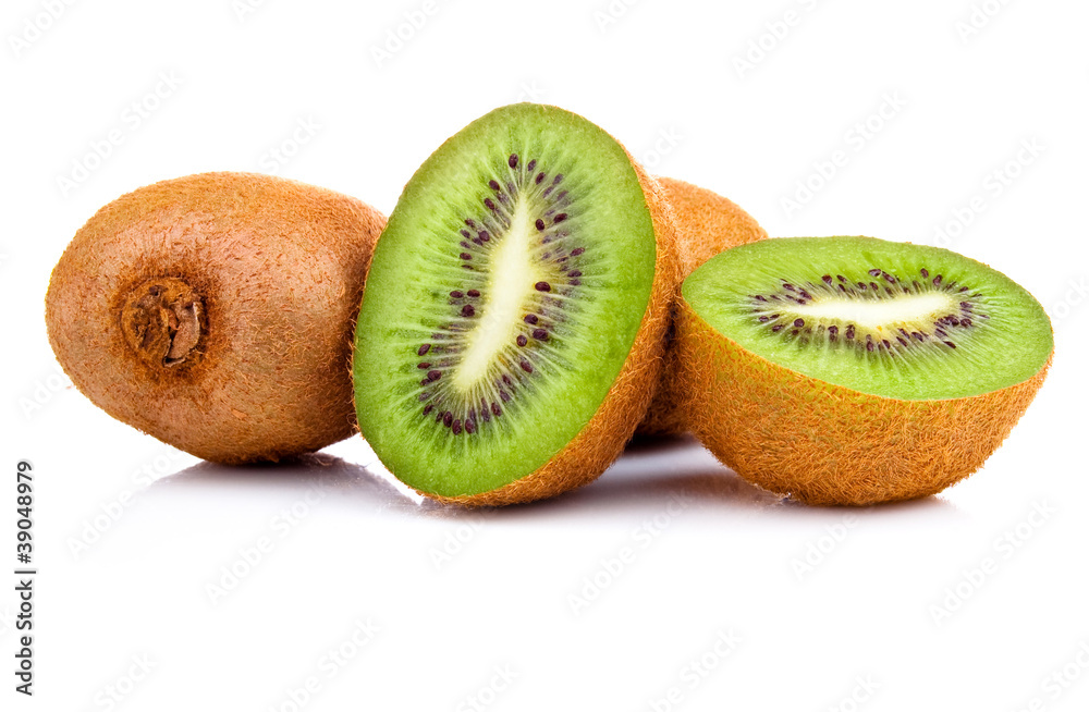 Cut fruit of kiwi Isolated Located on White Cut fruit of kiwi Isolated Located on White