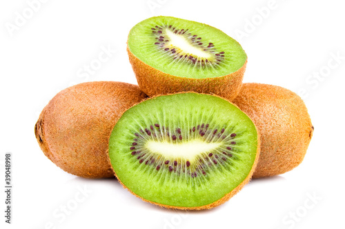 Cut fruit of kiwi Isolated Located on White
