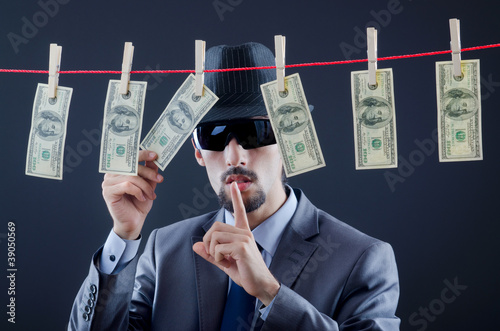 Canvas Print Criminal laundering dirty money