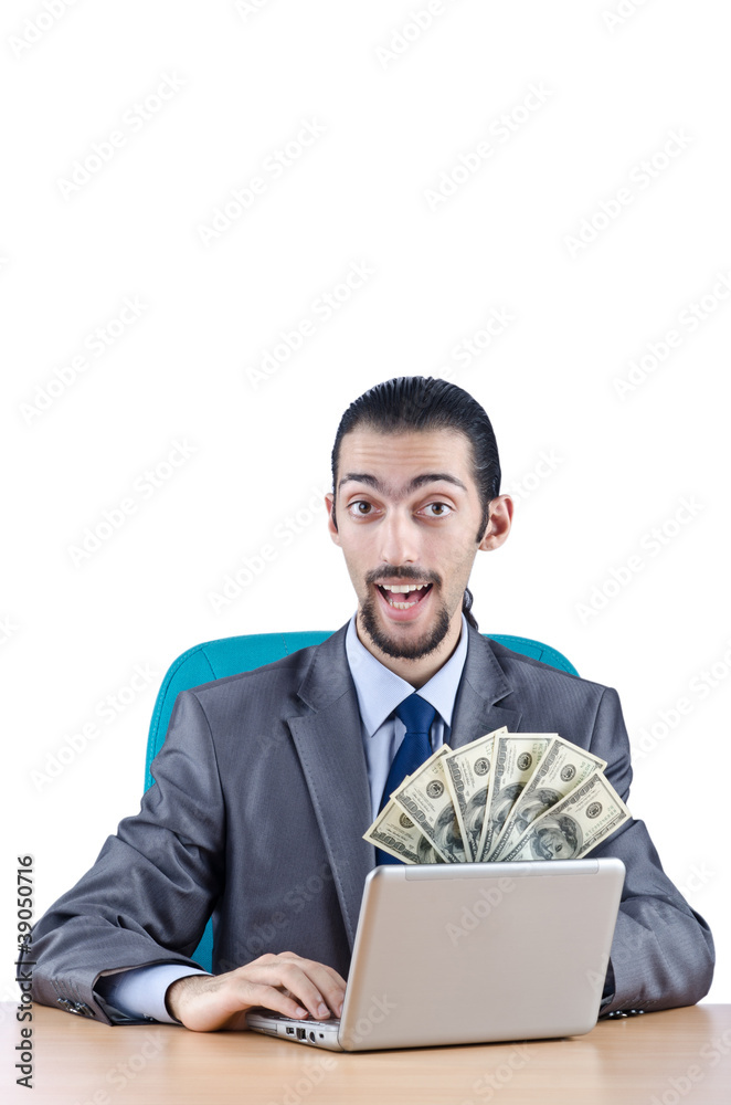 Businessman with american dollars Businessman with american dollars