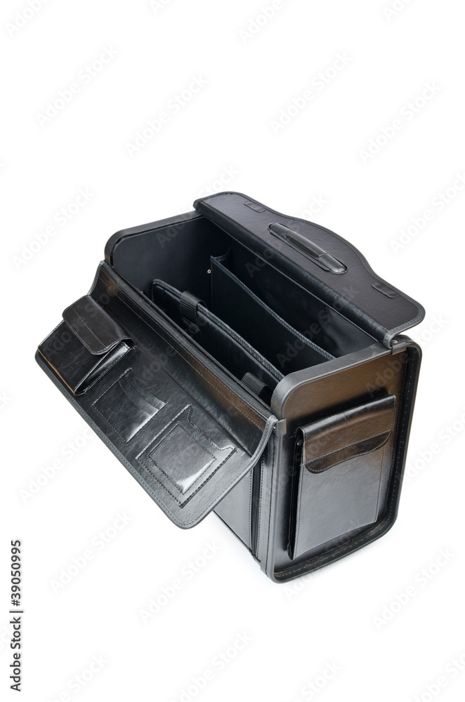 Black briefcase isolated on the white Black briefcase isolated on the white