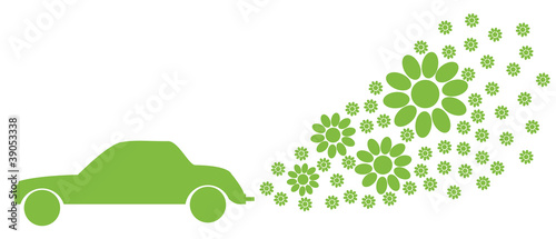 Ecology electrical car vector background green concept