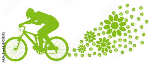 Ecology bike driving vector background concept