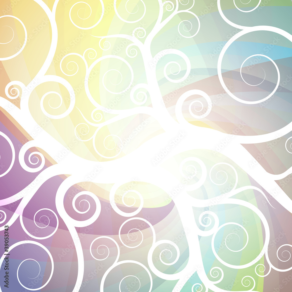 Light curl vector background with white lines