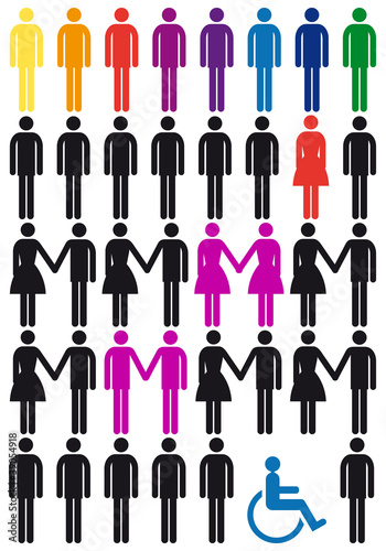 diversity, vector people icon set