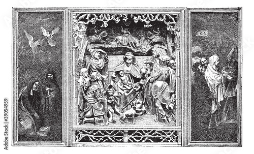 Slika na platnu Altarpiece, vintage engraving.
