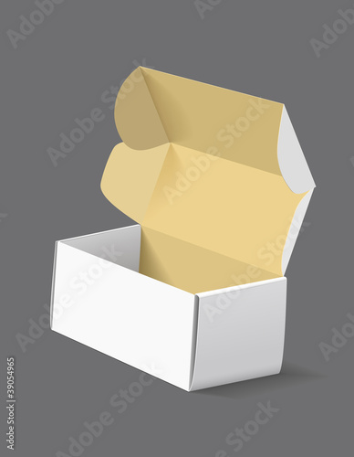 Packing box on grey background.