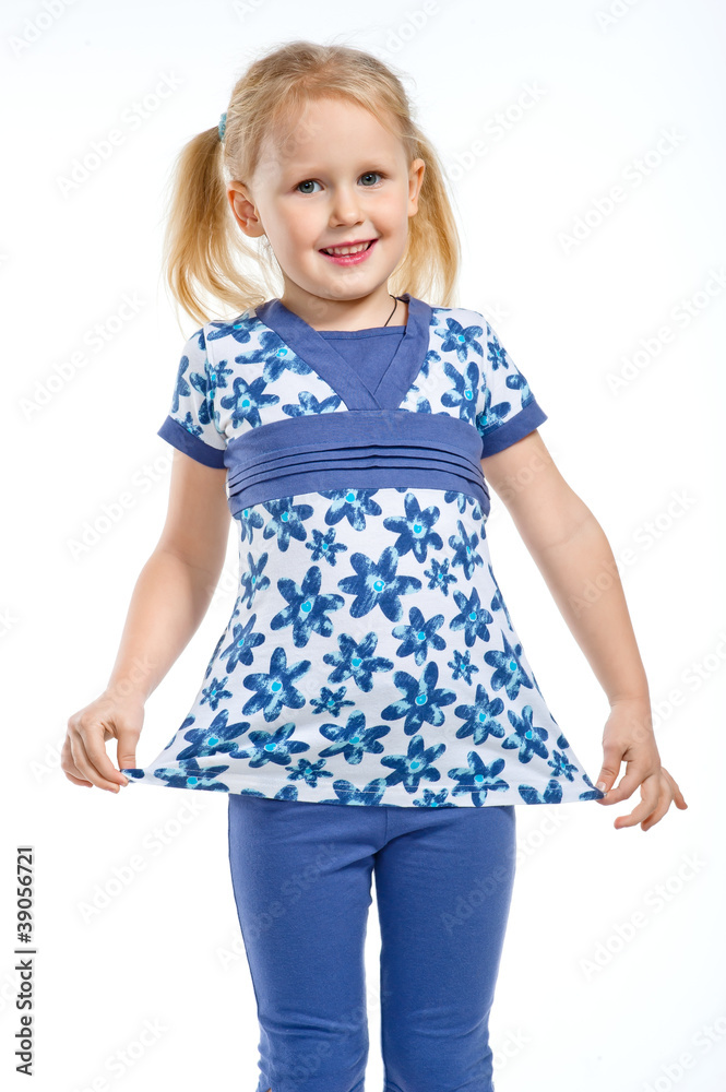 happy little girl, isolated on white background. happy little girl, isolated on white background.