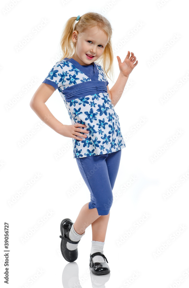 happy little girl, isolated on white background. happy little girl, isolated on white background.