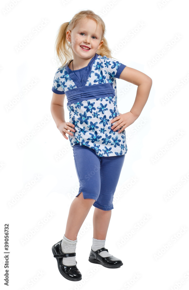 happy little girl, isolated on white background. happy little girl, isolated on white background.