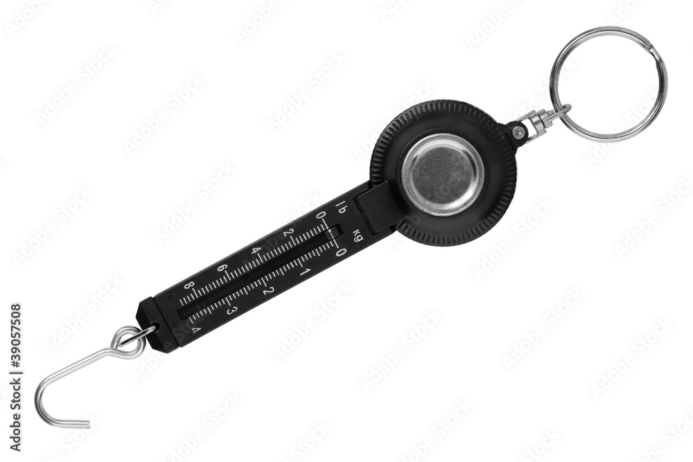 Compact spring balance with a hook Compact spring balance with a hook
