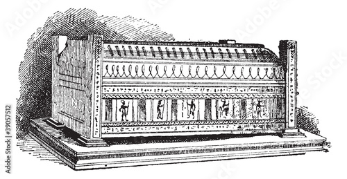Sarcophagus vintage engraving