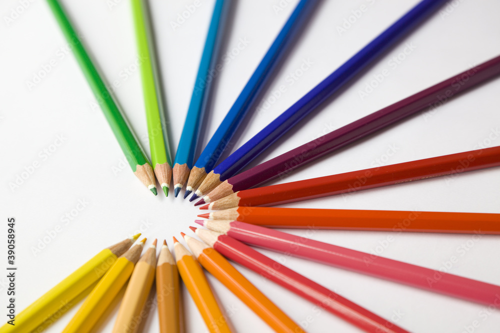 Fototapeta premium Colored semi star with pencils