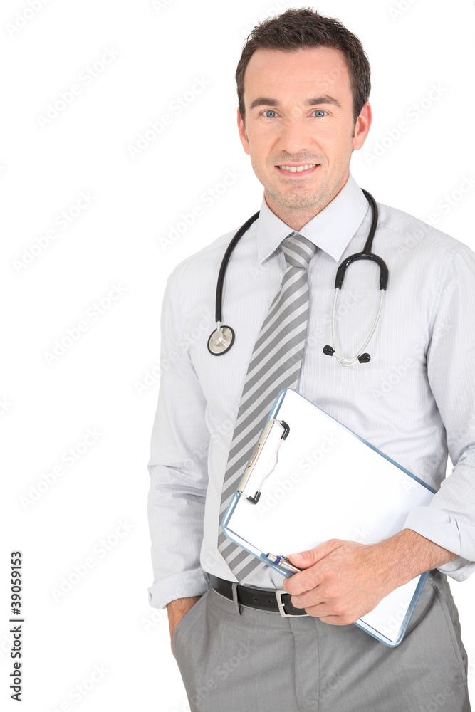Male doctor holding patients results Male doctor holding patients results