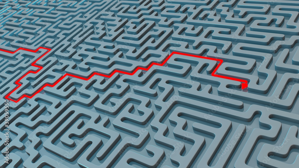 Weg zum Ziel durchs 3D Labyrinth Weg zum Ziel durchs 3D Labyrinth