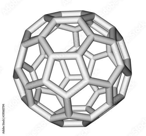 Fullerene C60 sticks molecular model